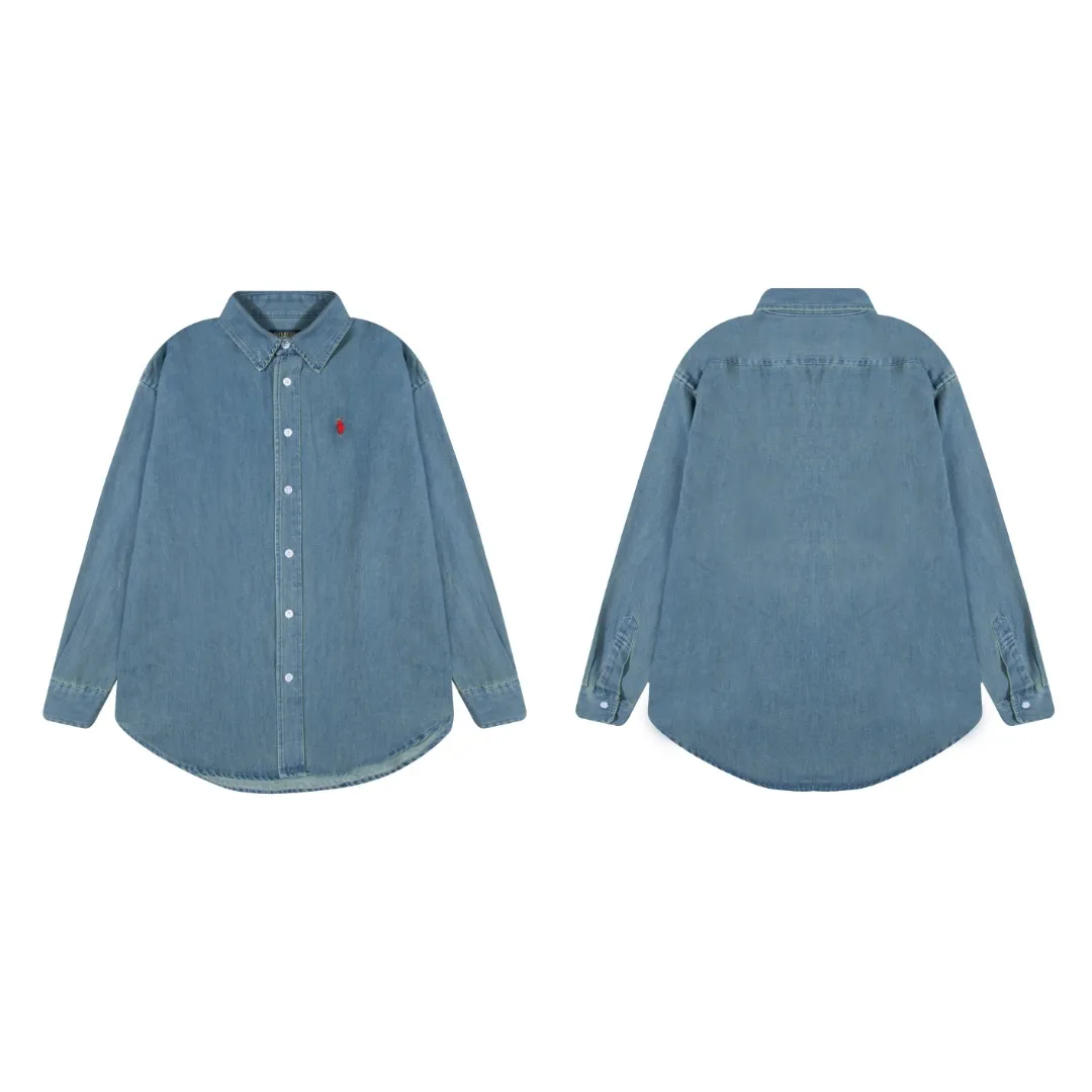 P250 White background picture [Hot new model] Model number: 25105# Color: Denim blue Size: S to A versatile shirt that can be worn in all seasons. It is oversized and has a translucent fade. It can be worn alone or layered as a jacket. It can also be worn as an inner layer of a sweater. It has a lightly distressed wash fade and is naturally white. The upper body is retro and casual. Save the mismatch.